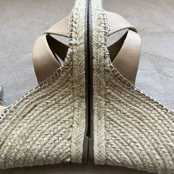 Joie Lena Tan Leather Wedge Sandal Women EU 40 US 9 - 9.5 Jute Espadrille Beach - Picture 5 of 16